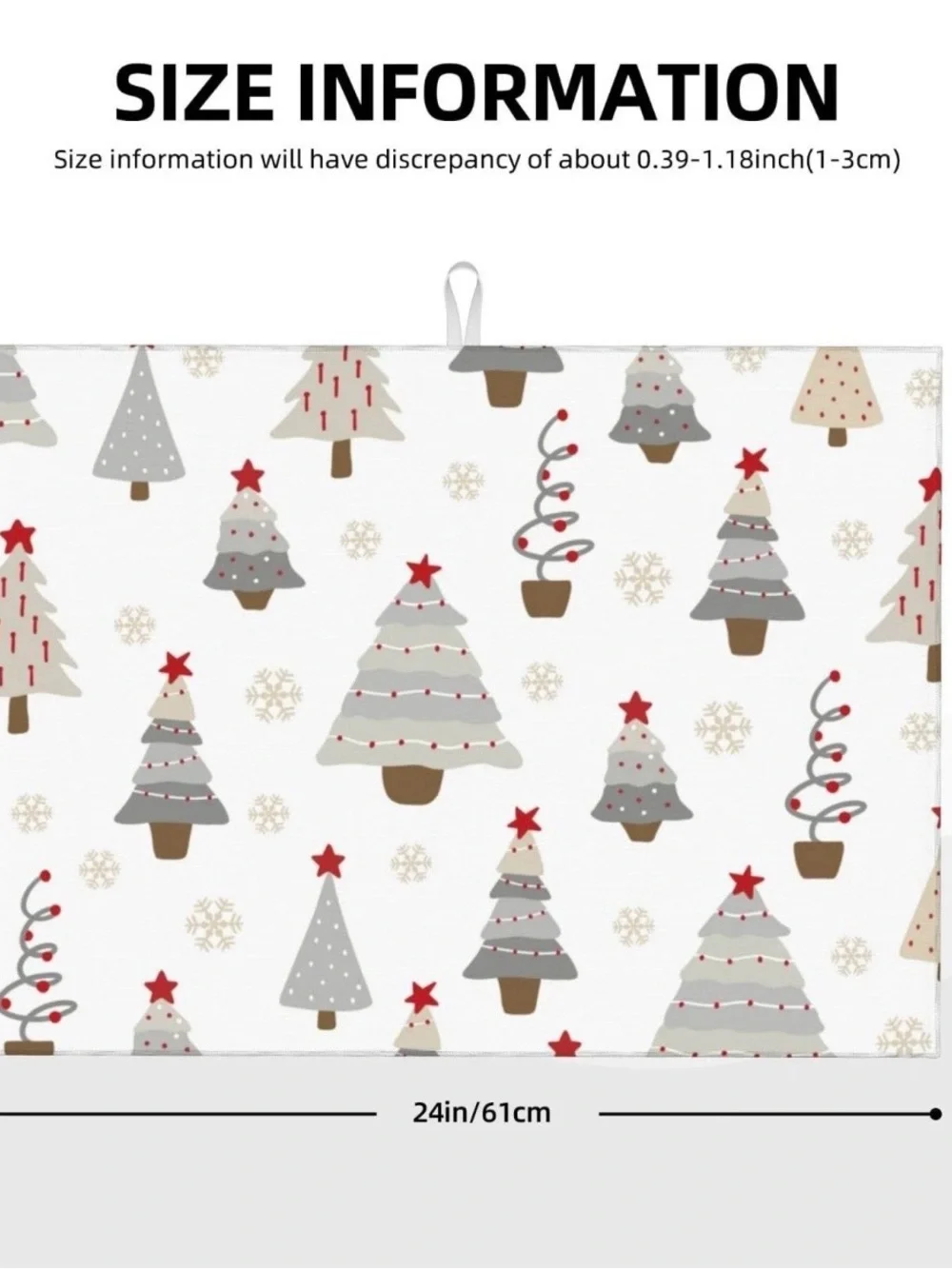 Christmas Tree Print Dish Drying Mat